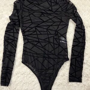 The Vintage Shop Black Geometric Bodysuit